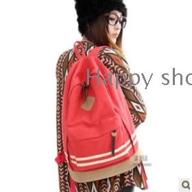 free shipping  Han edition double shoulder pack canvas tourism BaoChao girls primary and middle school students' bag bag        