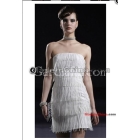 White Stylish Sheath/Cloumn Strapless Short/Mini Cocktail Dress