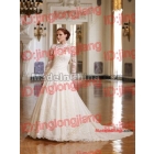 White ball gown strapless sweetheart beaded  long sleeve  jacket taffeta chapel train wedding dress