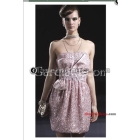 Sheath/Column Strapless Short/Mini Pink Shiny Cocktail Dresses