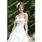 Ivory  One-shoulder With Bowknot Back Pleated Bodice Assymetric Satin 2012 Wedding 