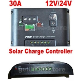 1pc 30A 12V/24V PWM Solar Street Light Panel Charge Controller Regulator Auto switch