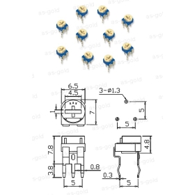 1000×5K oHm Trimmer Variable Resistors Trim pot 1/4W