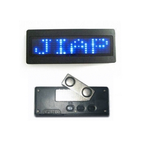 Programmable Scrolling LED Name Message Badge  Blue