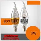 Free shipping AC100-240V 3W E27 LED bulb lamp LED candle light