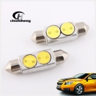 Free shipping 12V 39mm High Power 2W LED Festoon Dome Light Automobile Bulbs Lamp tail lights/indicator White  