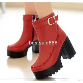 Free Shipping Wholesale New arrival Sexy fashion hot sale specials female luxury knight leather belt buckle motorcycle platform noble ankle boots EU34-43