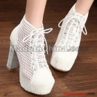 Free Shipping wholesale The Newest female Genuine noble spring straps female  up pierced pumps dress cool boots US5-8.5