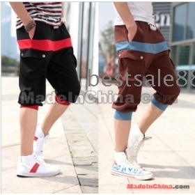 Free Shipping Wholesale Hot Sale Specials 2012 new casual classic hit color pant pocket decorative movement 7 points casual pants