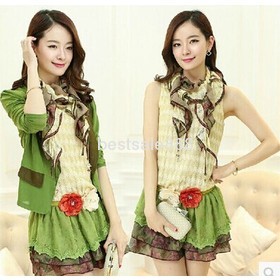 Ingyenes szállítás Nagykereskedelmi új érkezés divat elegáns koreai karcsú temperamentum nemes őszi beáramló zöld új háromrészes öltöny elegáns ruha
