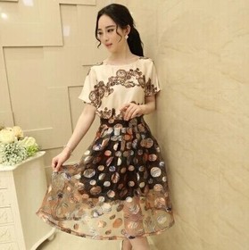 Free Shipping Wholesale New arrival female hot sale fashion ladies OL influx slim temperament Eugen yarn fairy skirt retro tidal dress