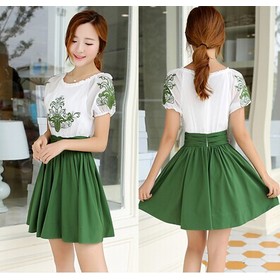 Free Shipping Wholesale New arrival female hot sale fashion ladies OL influx lady sweet chiffon embroidered fairy skirt tidal dress