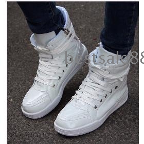 Free Shipping Wholesale New arrival hot sale British male tide Korean hip-hop skateboard patent lace up trend Martin noble cowboy business casual shoes EU39-44