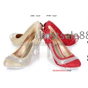 Free Shipping Wholesale New arrival Spring diamond bow super-high platform nightclub noble  wedding  shoes EU34-39