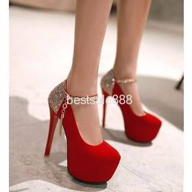 Free Shipping Wholesale New arrival Style fashion hot sale noble sweety Korean red tape ladies sexy sequined heels shoes EU33-42