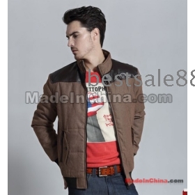 Free Shipping Wholesale new style Jacket 2012 Mens Winter Jacket Mens PU leather stitching cotton male jackets