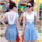 Free Shipping Wholesale New arrival female hot sale fashion ladies OL influx strap dress denim package hip casual T shirt primer tide dress