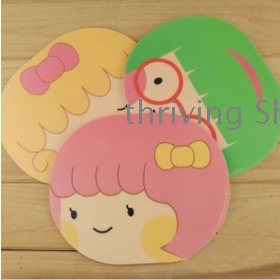 free shipping  household lovely girl circular cartoon mouse mat