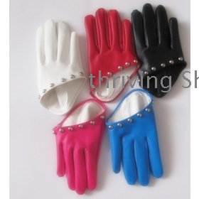 free shipping Lady's night club fashion lovely half  rivet gloves 