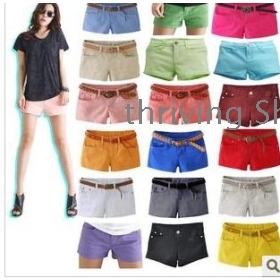 free shipping  The summer with lower show thin new lady color bull-puncher knickers hot pants