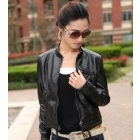 free shipping Women's spring clothing leather jacket skin round brought short coat      