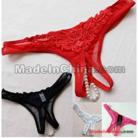 Free Shipping new women's Private parts massage bead bead t-back/sexy grinning T pants 20pcs