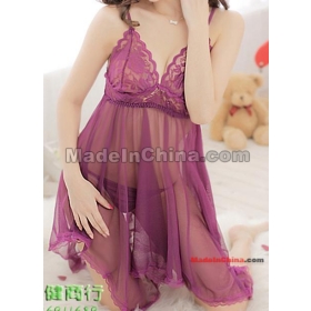 Free Shipping new women's Appeal underwear suits large size romantic bud silk condole belt long skirt 10set 