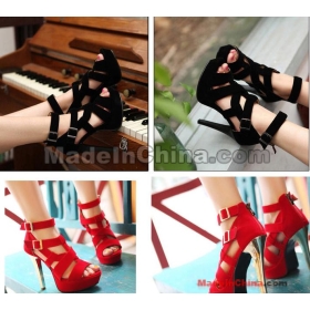 free shipping Fish mouth shoes high-heeled shoes nightclub sexy shoes size 34 35 36 37 38 39 