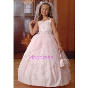 034  Free shipping!Fashion 2013  cute  sell pink  Flower Girls Dresses/dancing party/ wedding/ Evening dress ( Custom-mad 2-16 years old