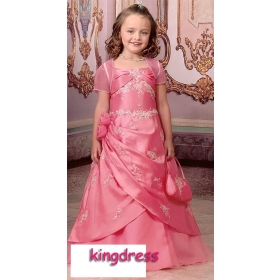 085  Free shipping!Fashion 2013  cute  sell  pink  Flower Girls Dresses/dancing party/ wedding/ Evening dress ( Custom-mad 2-16 years old