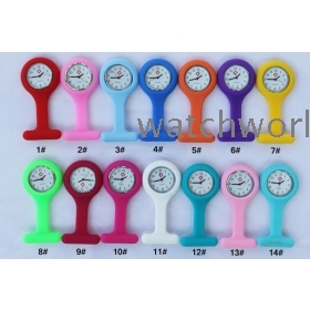 1000pcs/lot Nurse Jelly Silicon Silicone Medical Watch Watches With Pin High Quality Mix 14 colors