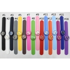 200pcs/lot slap watch snap jelly candy silicone watch unisex new fashion watches color without logo with opp packing