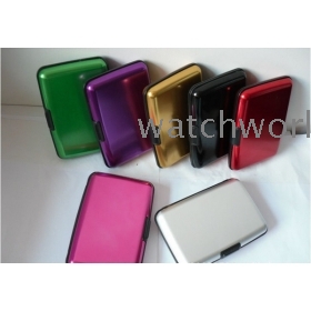 Wholesale 1000pcs/lot Aluminium Credit card wallet cases ( 8 colors available) card holder, bank card case aluminum wallets