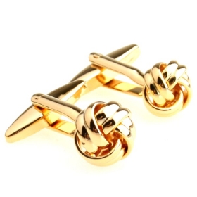 Novelty Graveret Belægning Knot Gold Cufflinks156532