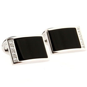 Black And silver business Mens Cufflinks