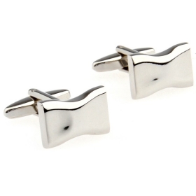 Silver Rectangle Engrave Cufflinks for men