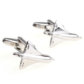 Novelty Engraved  Silver Plane Modeling Cufflinks