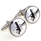Car AT silver circular classic stainless steel high product cufflinks