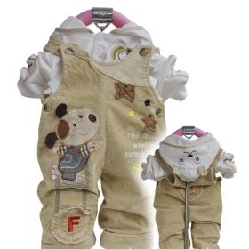 Wholesale Fashion suit set overalls Set two-Piece  T-shirt + Pants 3set/lot  kids clothing