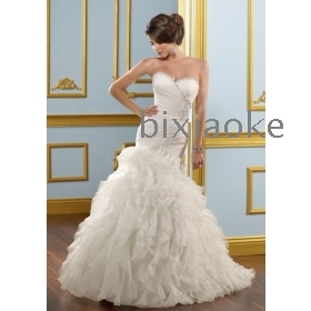 New design of Crystal beading on organza beautiful wedding dress