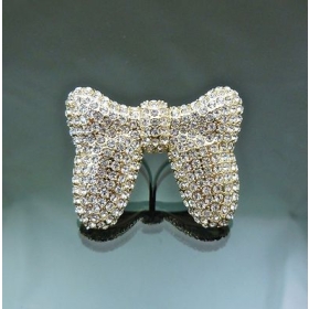  Designer  CZ Crystal Ribbon Double Ring Adjustable