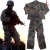 German Army Woodland Camouflage Suit Military Clothing Vertical Collar Fighting Training Uniform - L Size