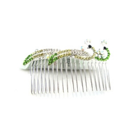 Color the Czech drilling hairpin hair comb. The peacock full drill plug comb Korean dish hair in Korea A44 hair headwear