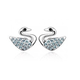 pretty 18K White Gold GP CZ Crystal Earring 