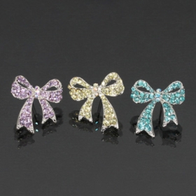 Cute Rhinestone Bow Stud Earrings in 5 COLORS 2