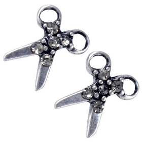 Very Cute Scissors Crystal Stud Earrings New