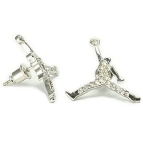 Air  Jumpman earrings, basketball studs, Michael  CZ Studs Nick free