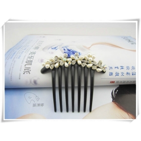 2012 Nueva edición del pelo headwear horquilla de la perla de frutas flores de perlas de diamantes enchufe peine peine siete peine de dientes A47