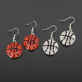 Hot Trend Fashion Basketball Rhinestone Dangle Earrings-E1530 in 2 Colors