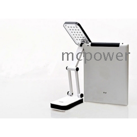 Frete Grátis prenda de Natal dobrado portátil LED Desk Lamp Luz com carregador Built-in 800mAh bateria de 24 luzes LED